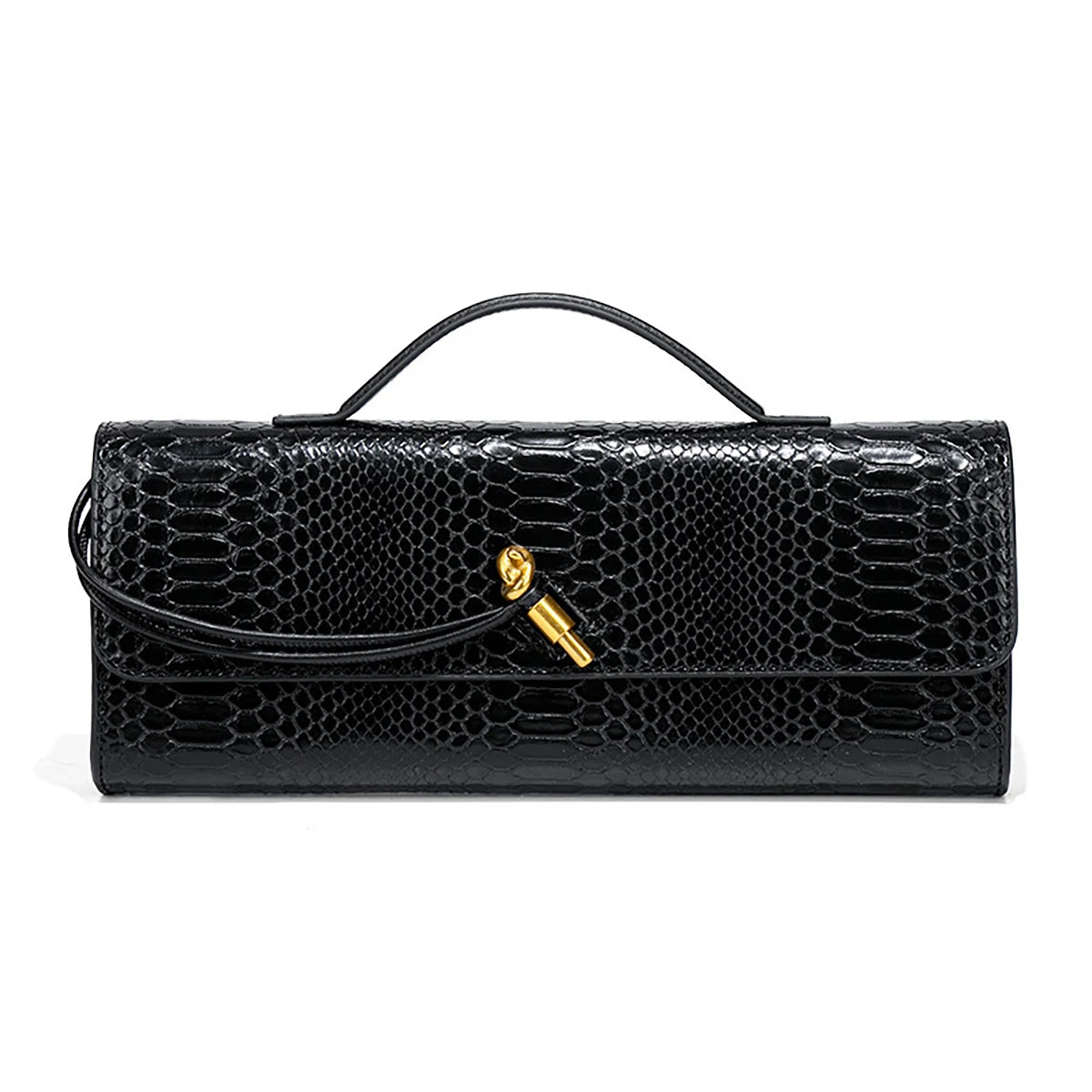 Crocodile-patterned fashionable women's handbag, vintage baguette bag, party bag, evening bag, everyday shoulder/crossbody bag.