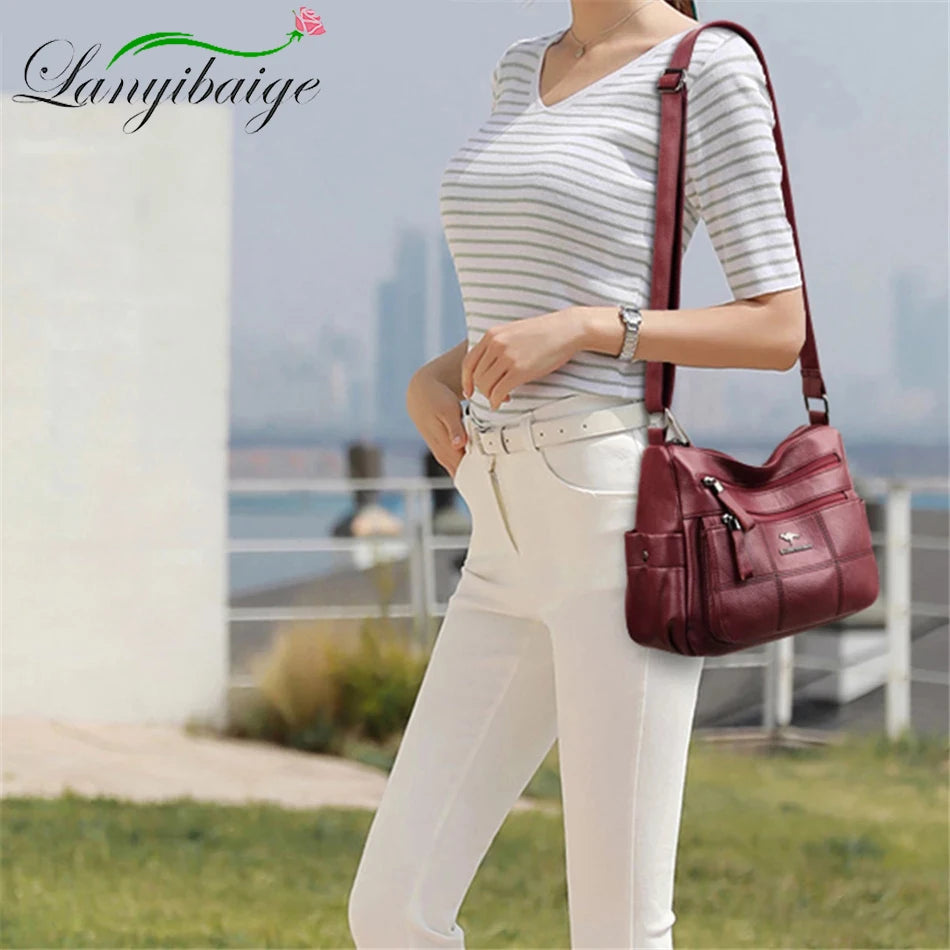 Waterproof Leather Crossbody Bag