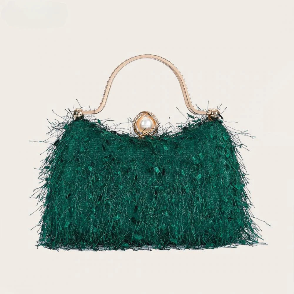 Feather Tassel Evening Clutch