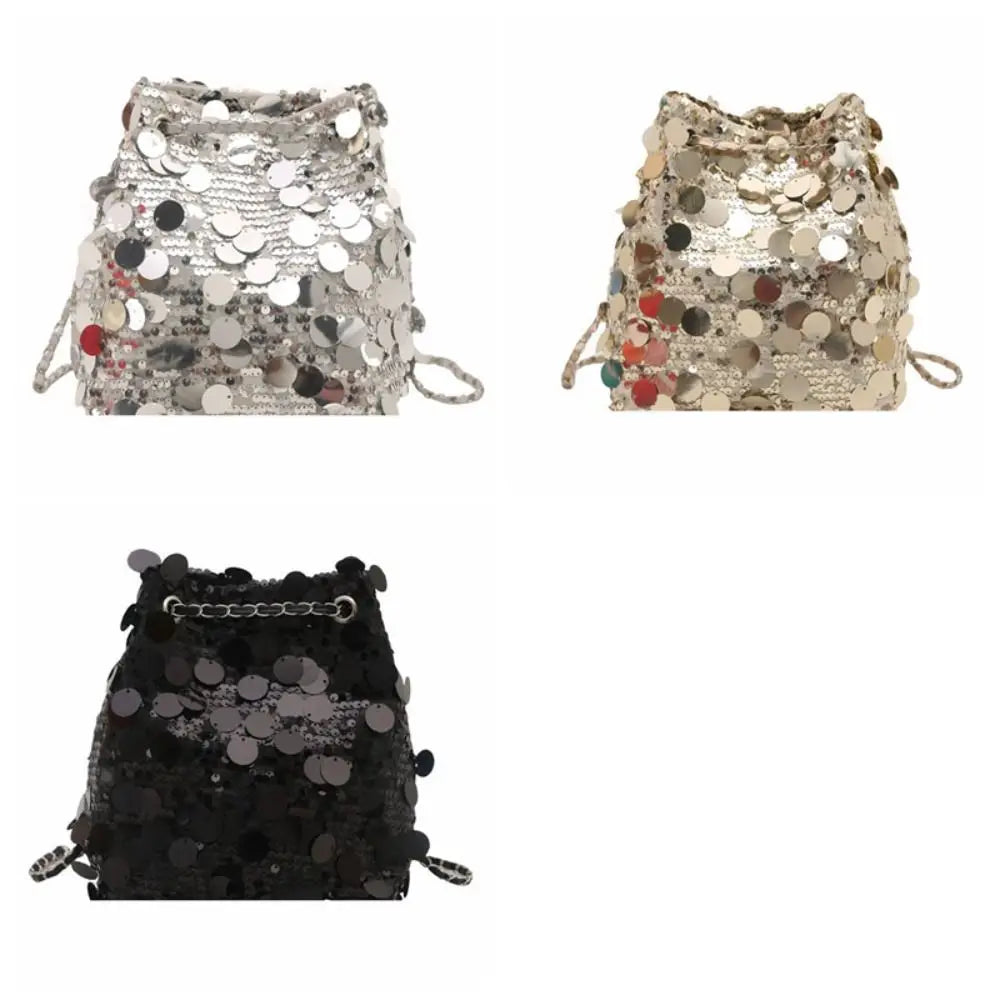 Sequin Chain Bucket Bag
