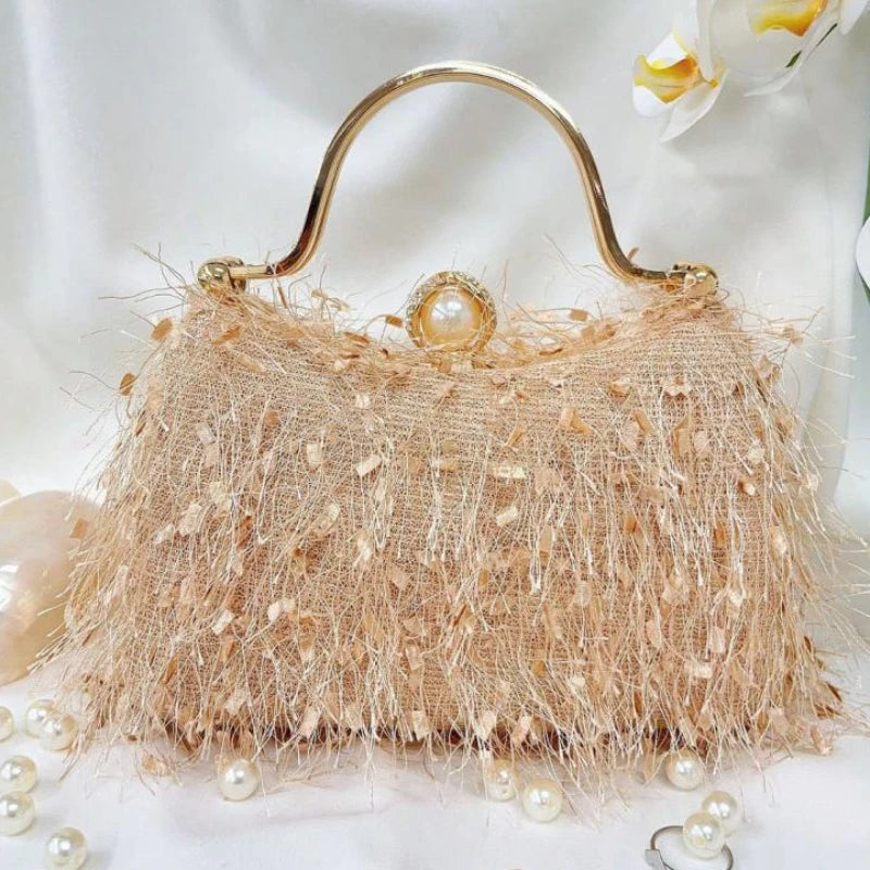 Feather Tassel Evening Clutch