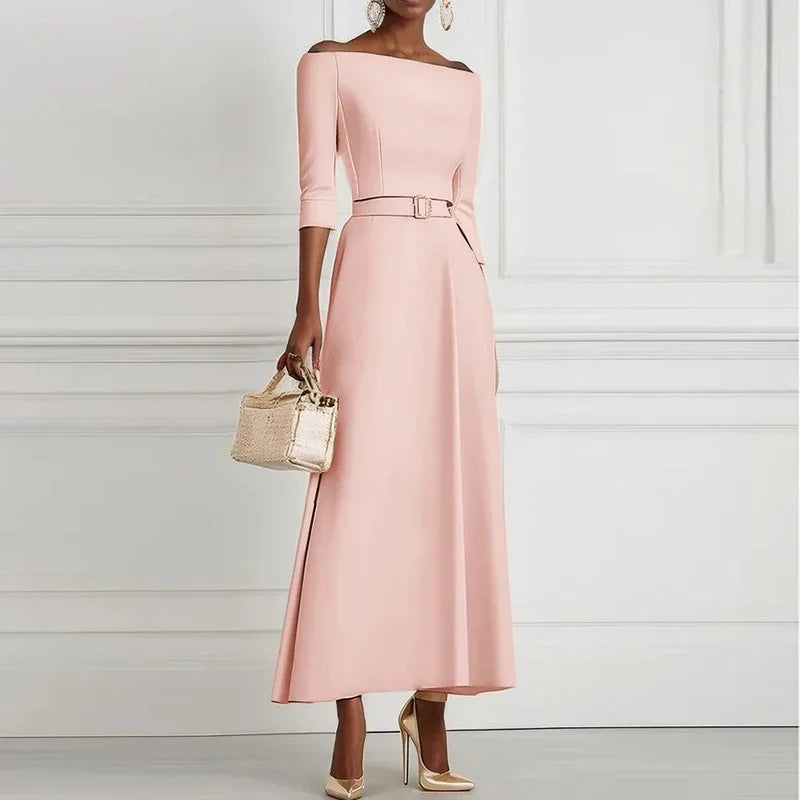 One-Shoulder A-Line Maxi Dress