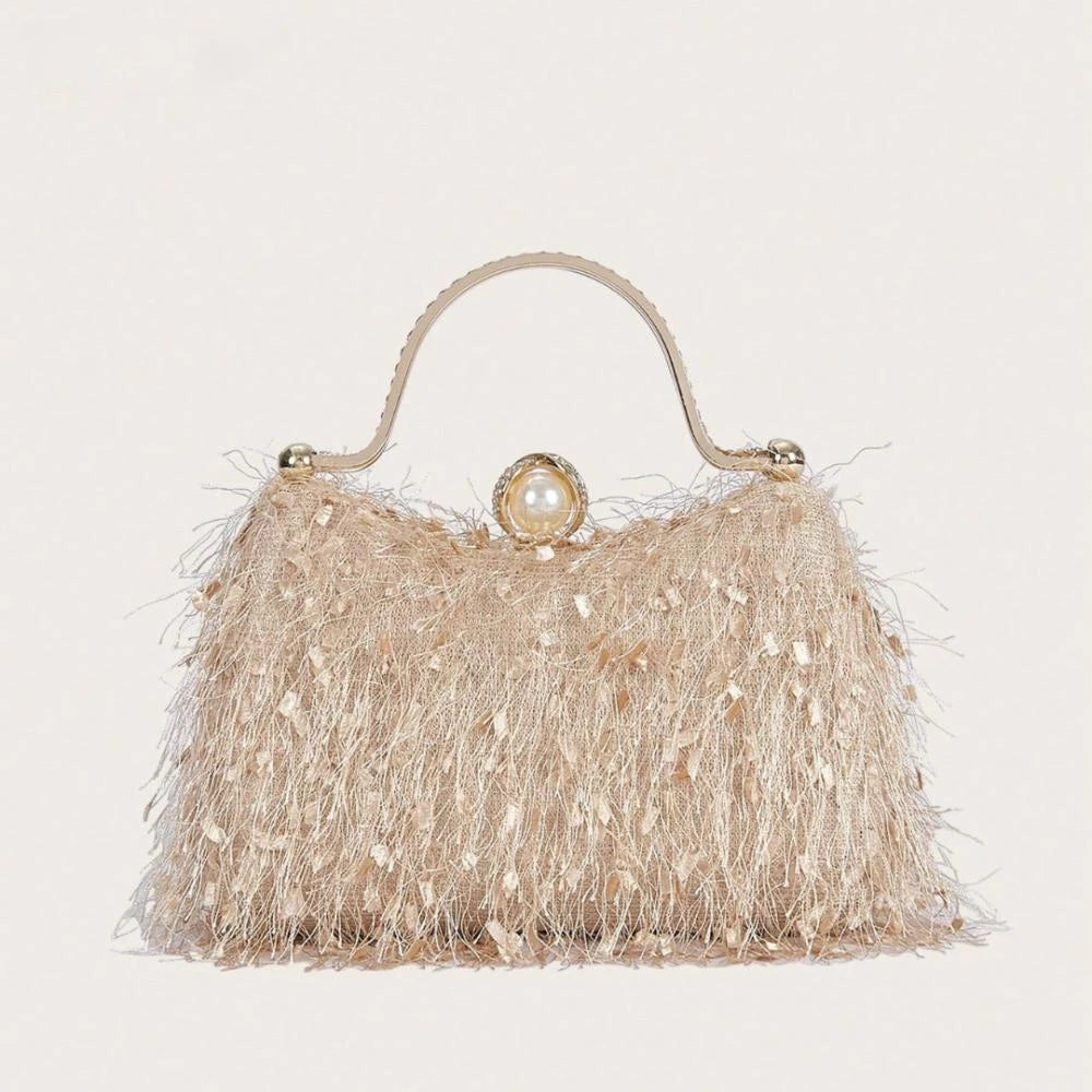 Feather Tassel Evening Clutch