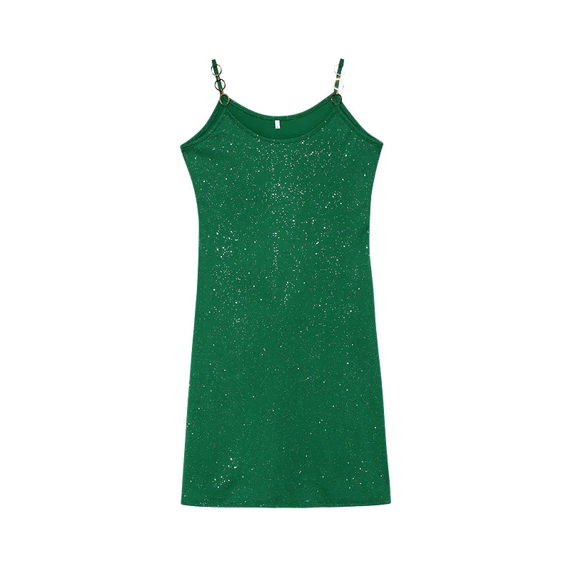 Rhinestone Sling Mini Dress