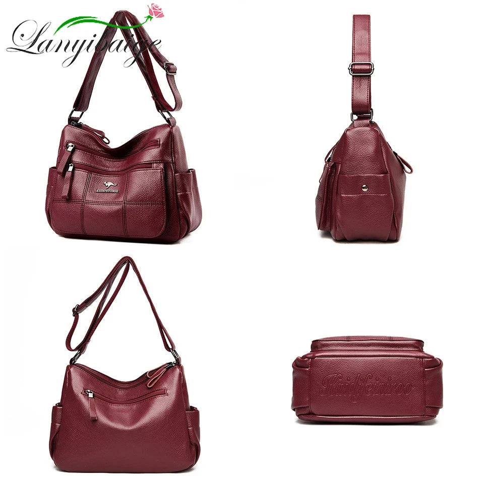 Waterproof Leather Crossbody Bag