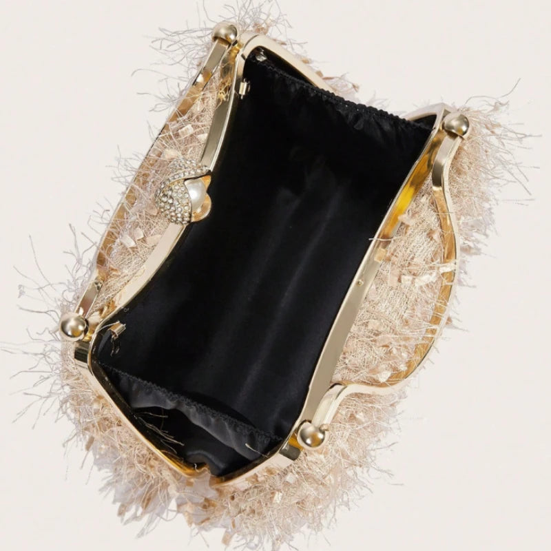 Feather Tassel Evening Clutch