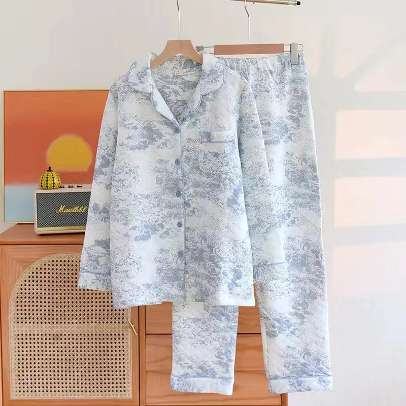 2023 NEW Women's Pajamas Suit Thick Warm Cardigan Winter Pyjamas Sets Long Sleeve Autumn Home Clothes Sleepwear