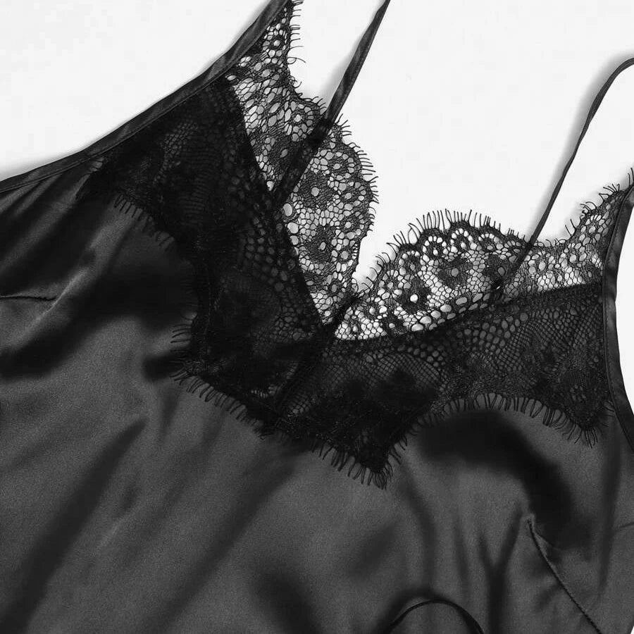 5 Pieces Women's Satin Sleepwear Pajama Set Robe Sexy Lingerie Bathrobe Lace Silk Night Dress Trousers Home Clothed Nightwear PJ