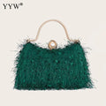 Feather Tassel Evening Clutch