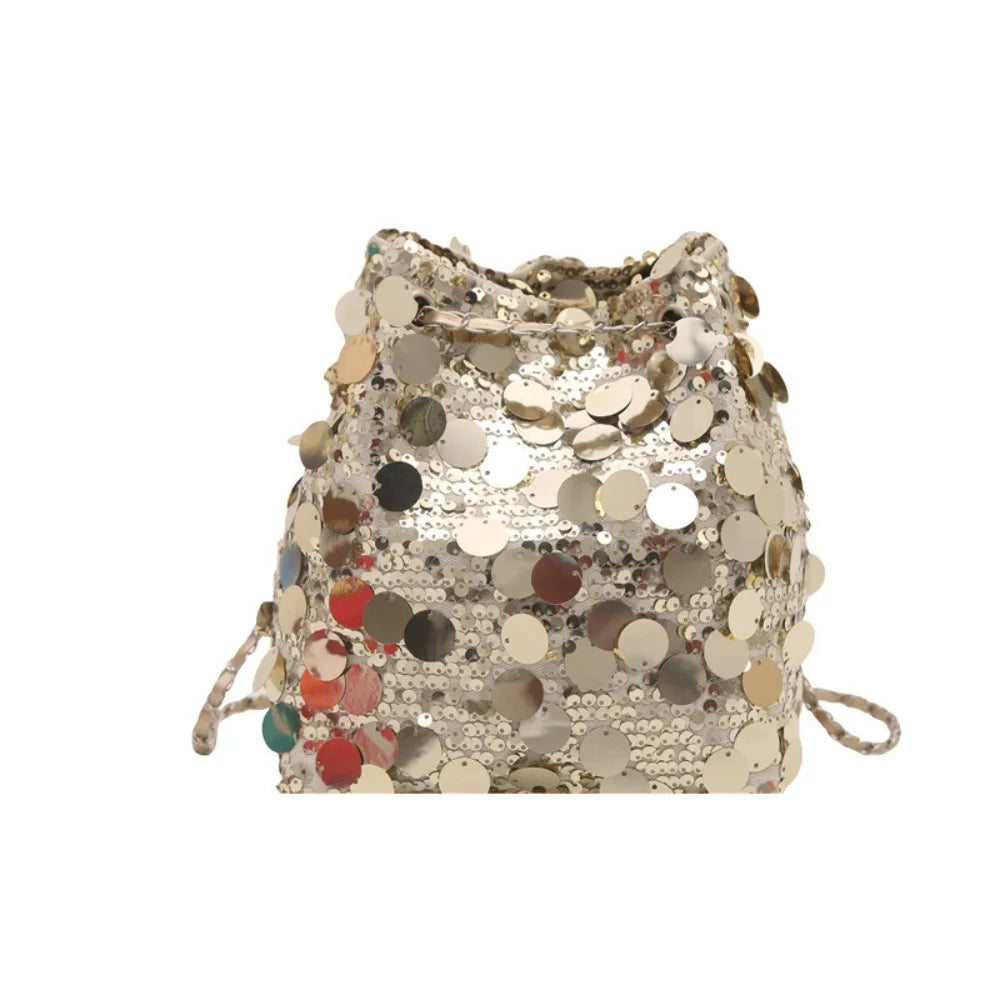 Sequin Chain Bucket Bag