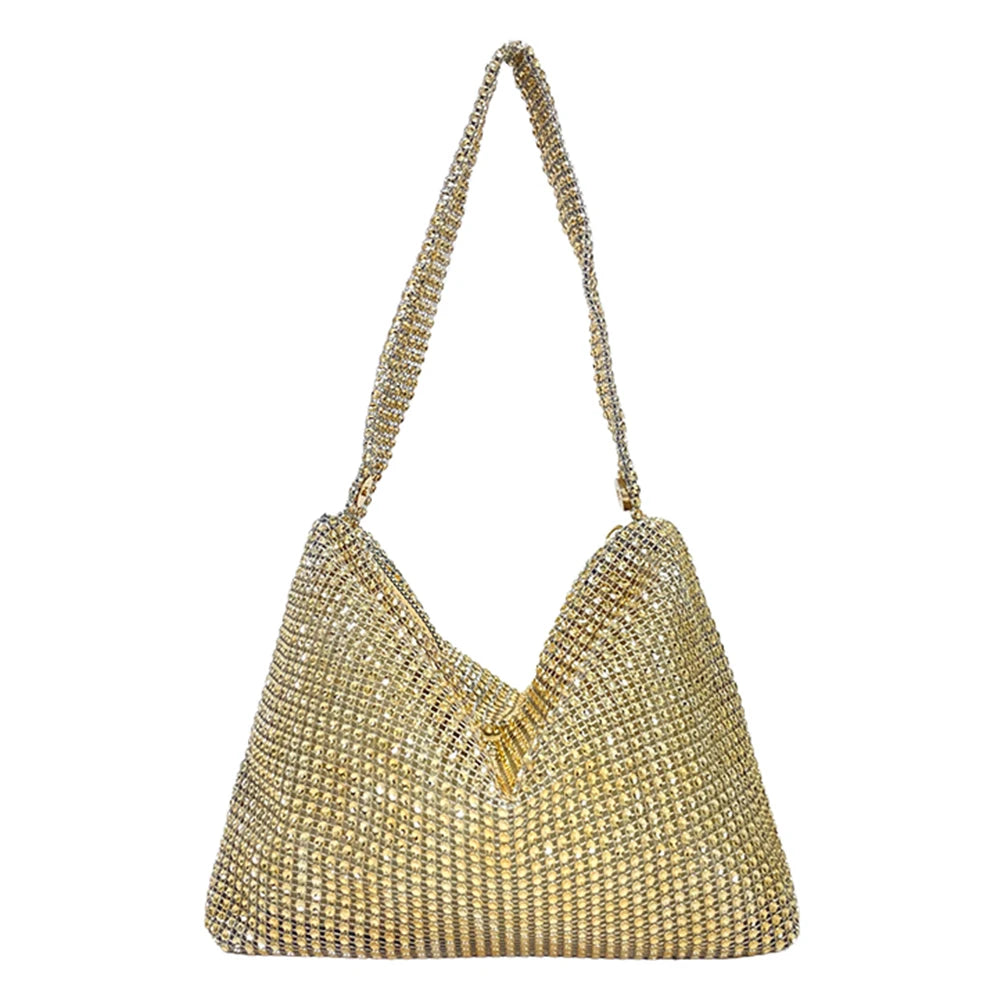 Glitter Rhinestone Underarm Clutch