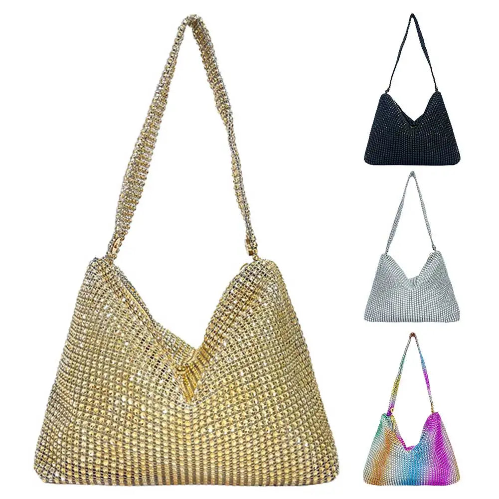 Glitter Rhinestone Underarm Clutch