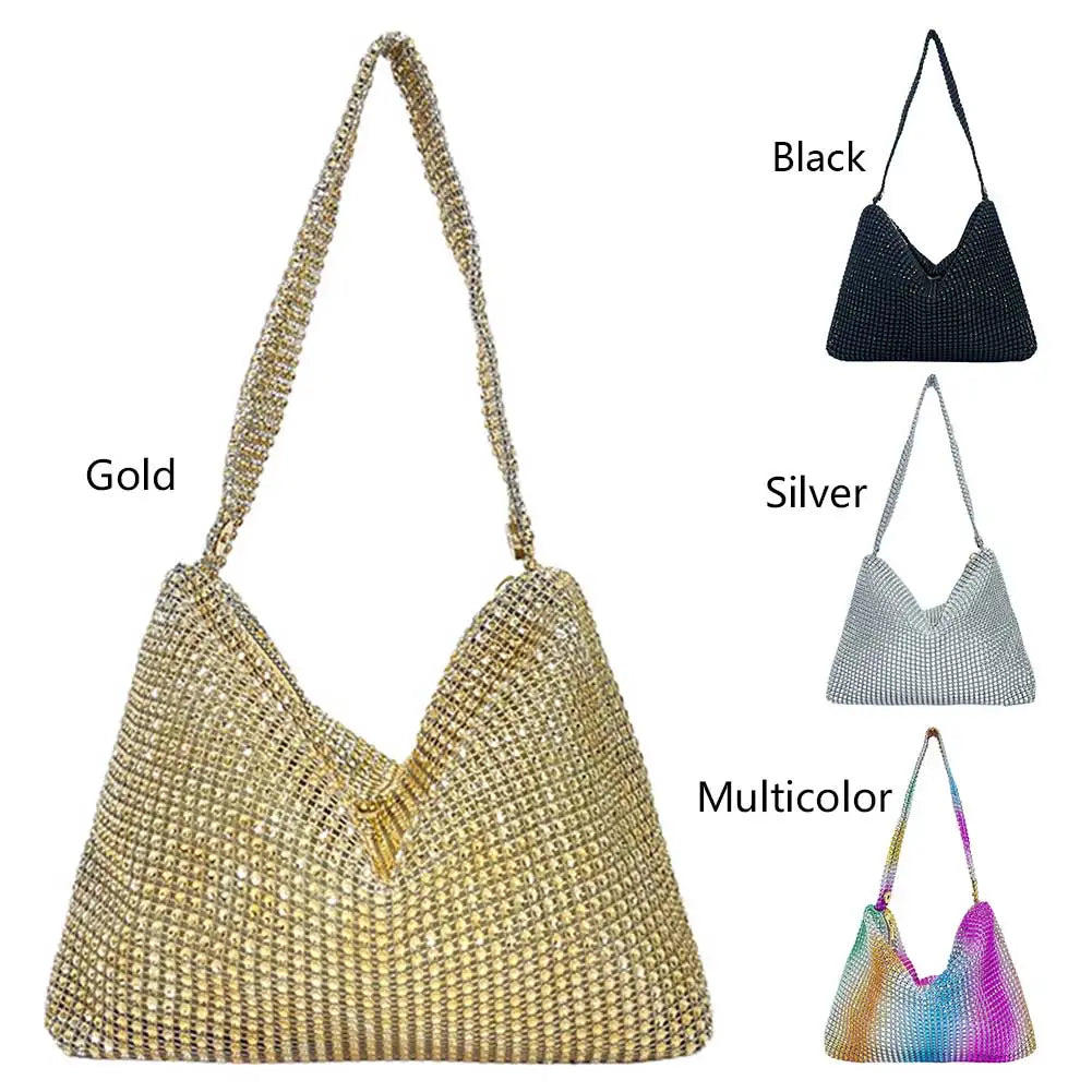 Glitter Rhinestone Underarm Clutch