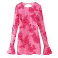 Backless Floral Mesh Mini Dress