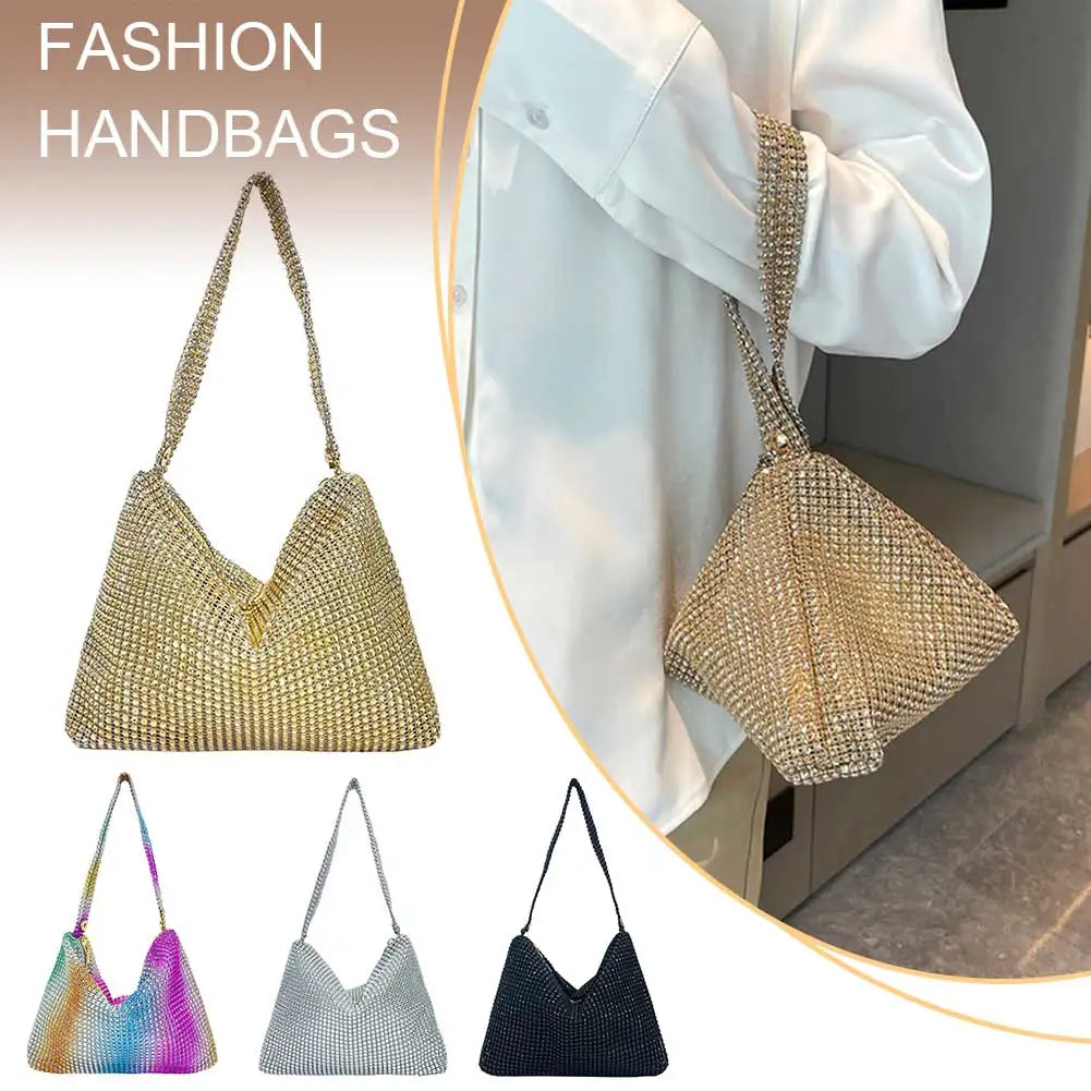 Glitter Rhinestone Underarm Clutch