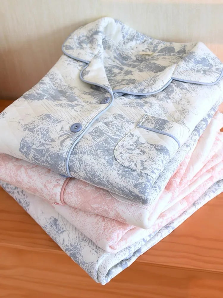 2023 NEW Women's Pajamas Suit Thick Warm Cardigan Winter Pyjamas Sets Long Sleeve Autumn Home Clothes Sleepwear