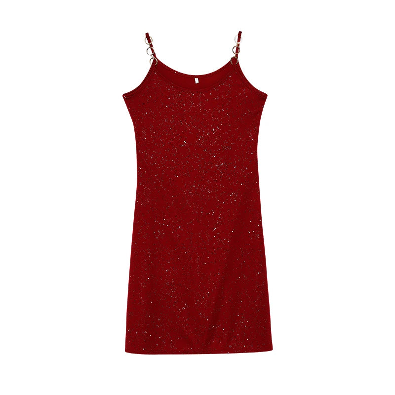 Rhinestone Sling Mini Dress