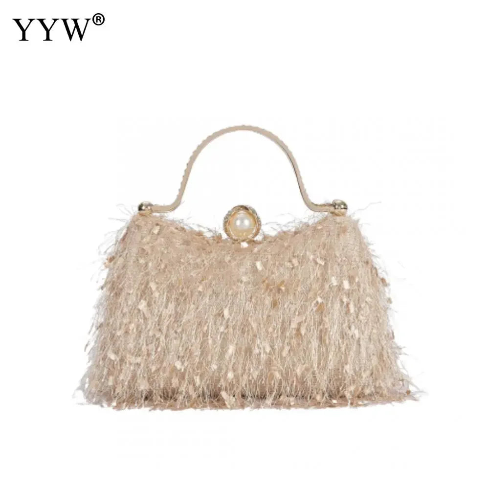 Feather Tassel Evening Clutch