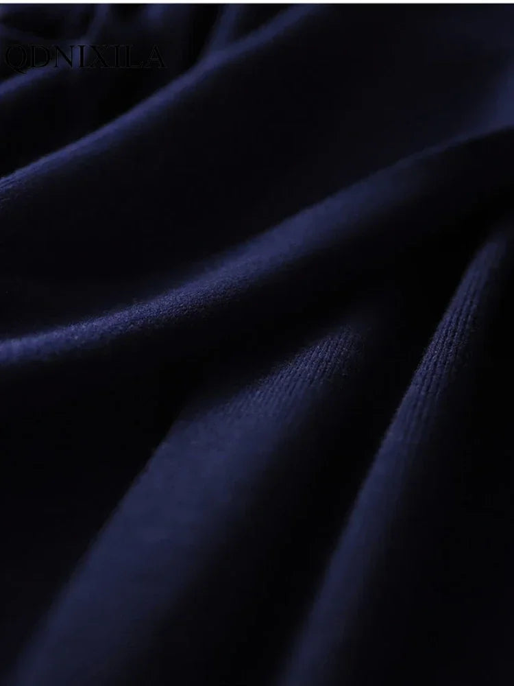 V-Neck Wrap Sweater Dress