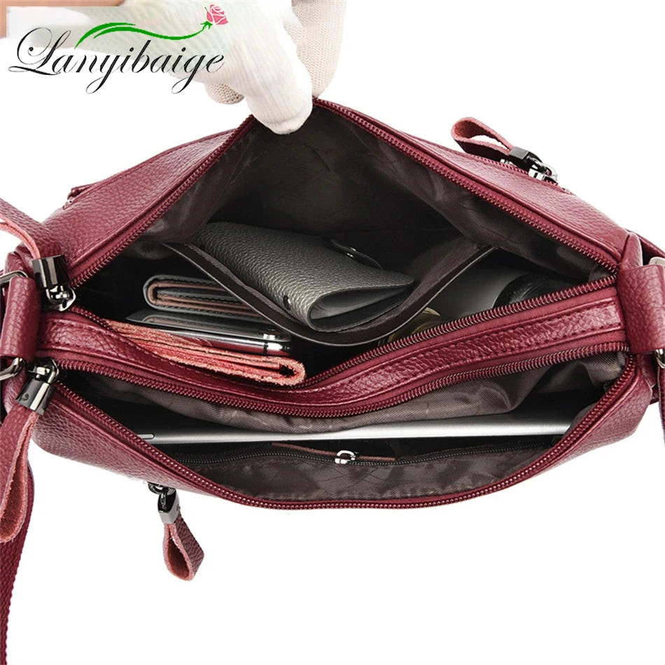 Waterproof Leather Crossbody Bag