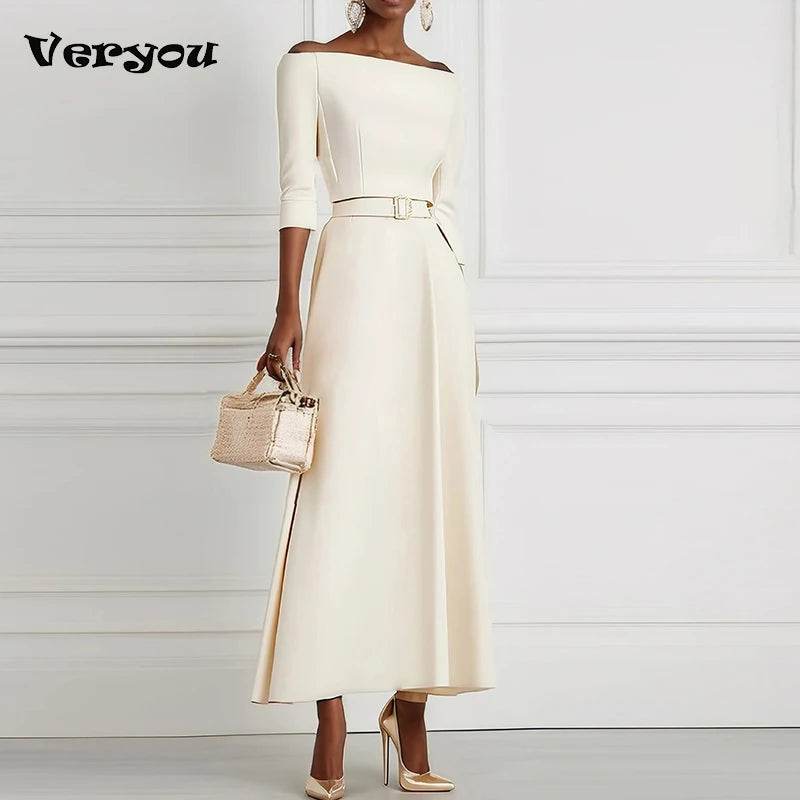 One-Shoulder A-Line Maxi Dress