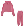 Sporty Chic Two-Piece Set - Long Sleeve Top & High Waist Pants