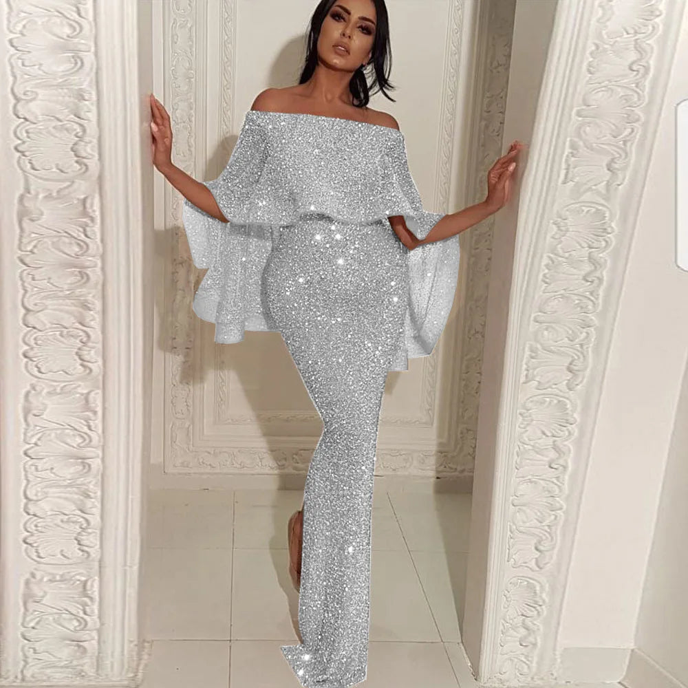 Slash Neck Slim Fit Dress